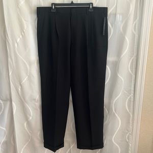 Perry Ellis America, Black, Pleated Front, Cuffed Hem Pants, Size 40X32.